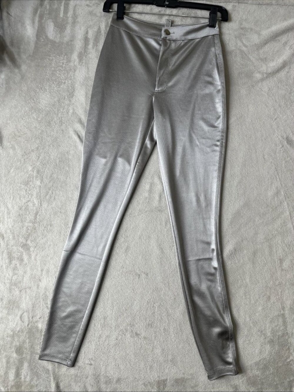 Skims Womens XS Silver Metallic Leggings High Rise Stretch Skinny
